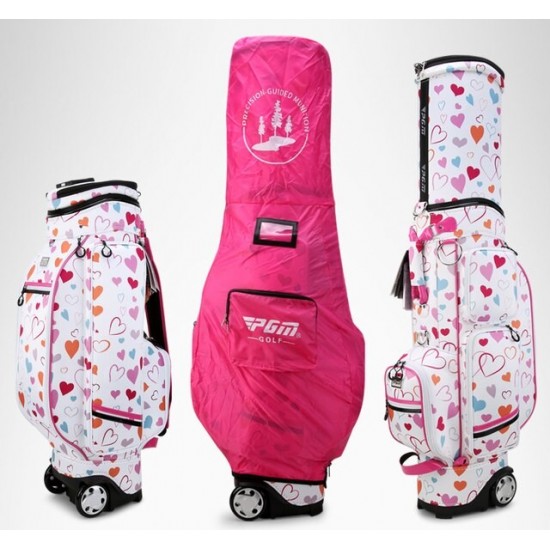 PGM Women Golf Bag High Quality Printing Golf Clubs Bags Korean Waterproof Golf Standard Bag Sports Cart Club Airbag Holds QB053