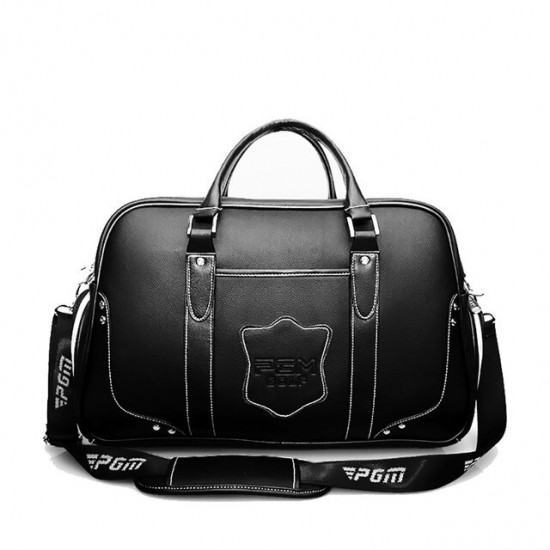 PGM Black Golf Clothing Bag men&39s motion portable bag Built-in shoes bag Large Capacity Leather YWB021