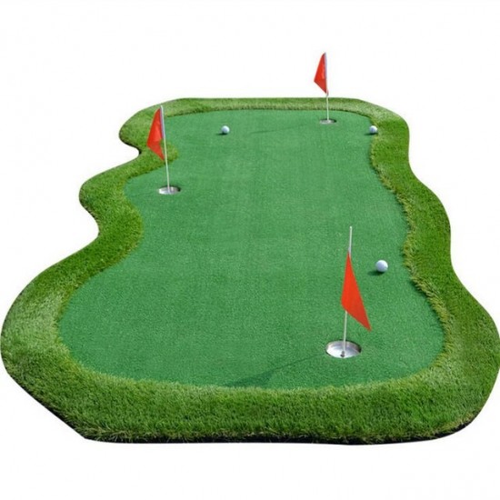 3 Holes Indoor Golf Putting Green 100x300cm Indoor Outdoor Training Putter Mat Practice Putting Green For Home Use
