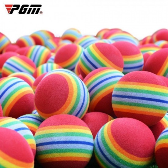 PGM 10pcs Rainbow Stripe Foam Sponge Golf Balls Swing Practice Training Aids Ball 38mm Indoor Practice Ball Golf Stuff Q007