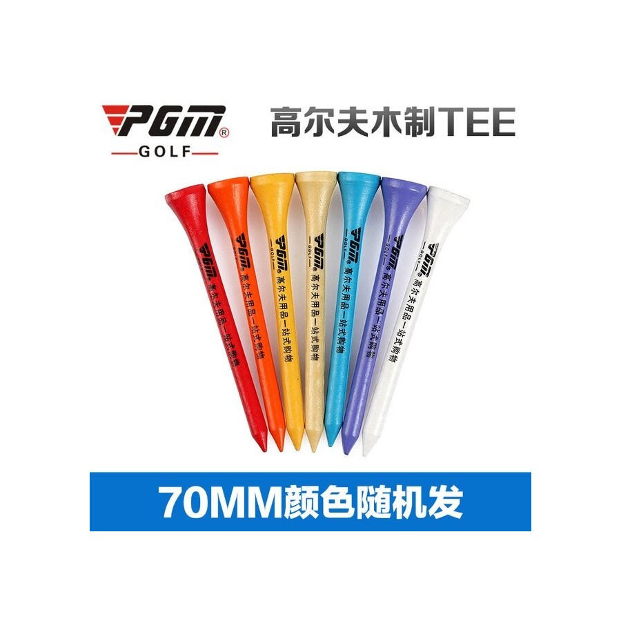 PGM 50pcs Wooden Golf TEE Ball Holder Golf Supply Accessories 42/54/70/83mm Random Color Factory Wholesale QT003