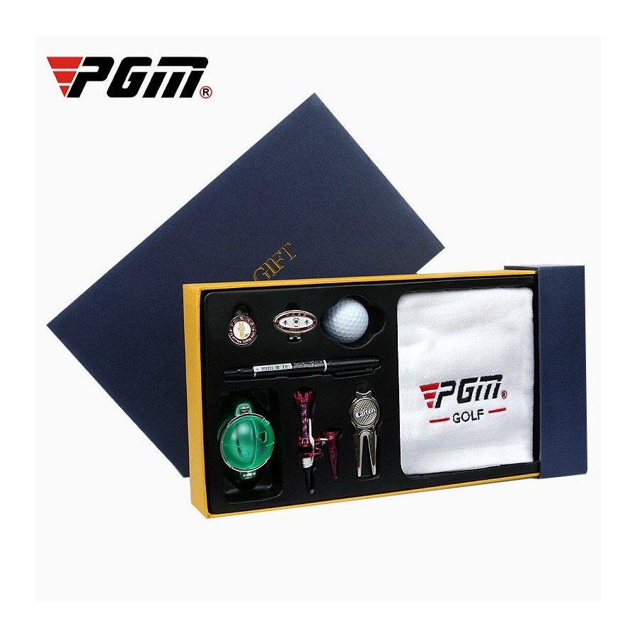 PGM Golf Clip Mark TEE Set Ball Green Fork Gifts Eight Piece Set Gift Box High Quality /greens Fork/scriber/towel GLC005